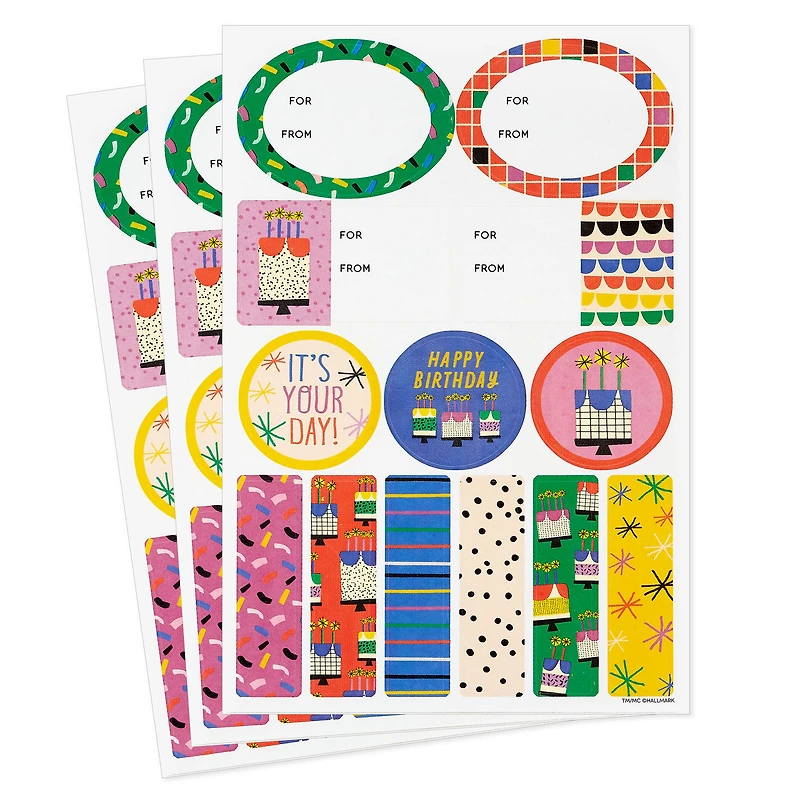 Vanilla-Scented Colorful Birthday Gift Tags and Stickers, 3 sheets for only USD 3.99 | Hallmark