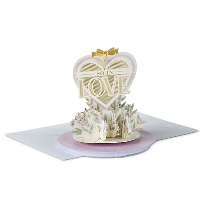 Gold Heart with Flowers Musical 3D Pop-Up Love Card with Motion for only USD 14.99 | Hallmark