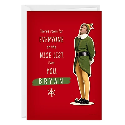 Elf Buddy the Elf™ Nice List Funny Custom Christmas Card for only USD 4.99 | Hallmark