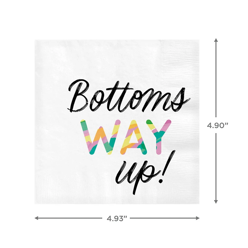 White "Bottoms Way Up" Cocktail Napkins, Set of 16 for only USD 4.49 | Hallmark