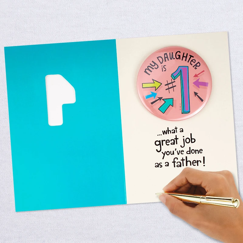 #1 Daughter Funny Card for Dad With Pin for only USD 6.59 | Hallmark