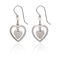 Silver Forest Heart in Open Heart Silver Metal Drop Earrings for only USD 20.00 | Hallmark