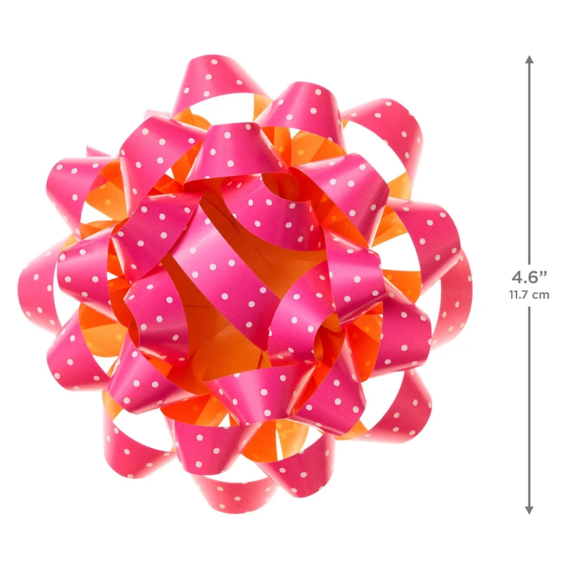 4.6" White Mini Dots on Pink Gift Bow for only USD 1.99 | Hallmark
