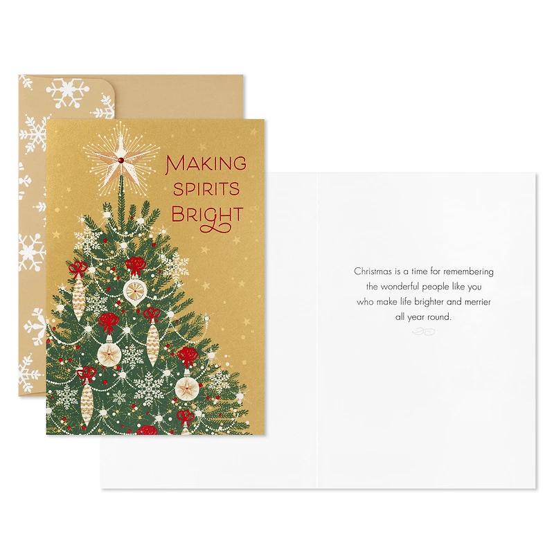 Christmas Tree on Gold Boxed Christmas Cards, Pack of 16 for only USD 15.49 | Hallmark