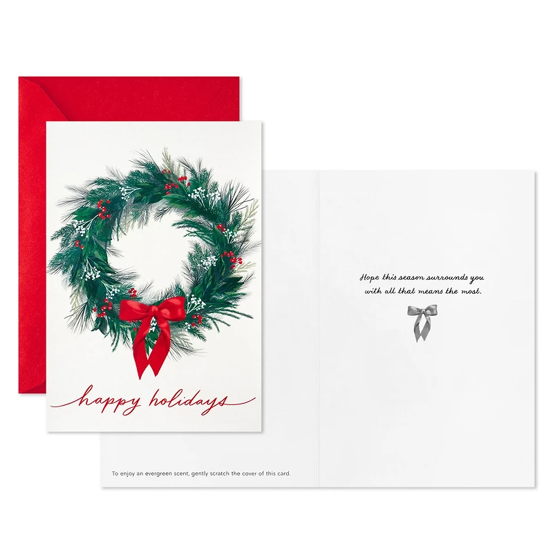 Greenery Wreath Pine-Scented Boxed Christmas Cards, Pack of 12 for only USD 20.49 | Hallmark