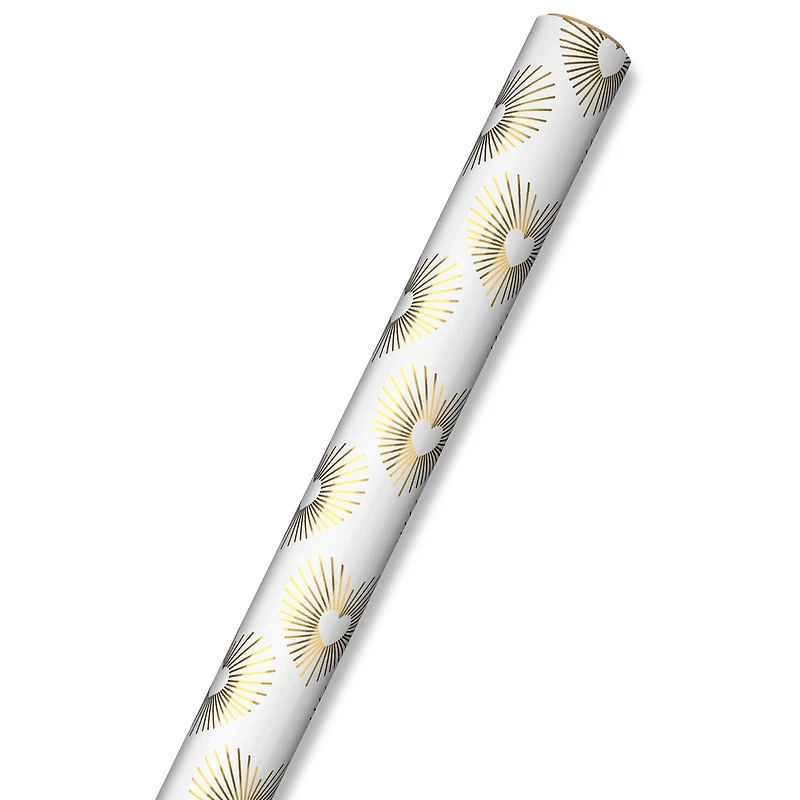 Gold Hearts on White Wrapping Paper, 15 sq. ft. for only USD 6.99 | Hallmark