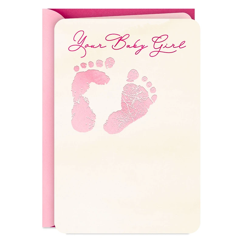 Footprints on Your Heart New Baby Girl Card for only USD 2.99 | Hallmark