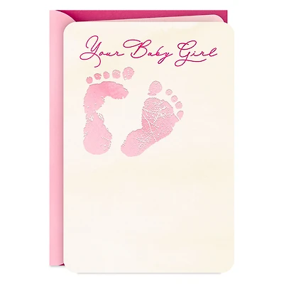 Footprints on Your Heart New Baby Girl Card for only USD 2.99 | Hallmark