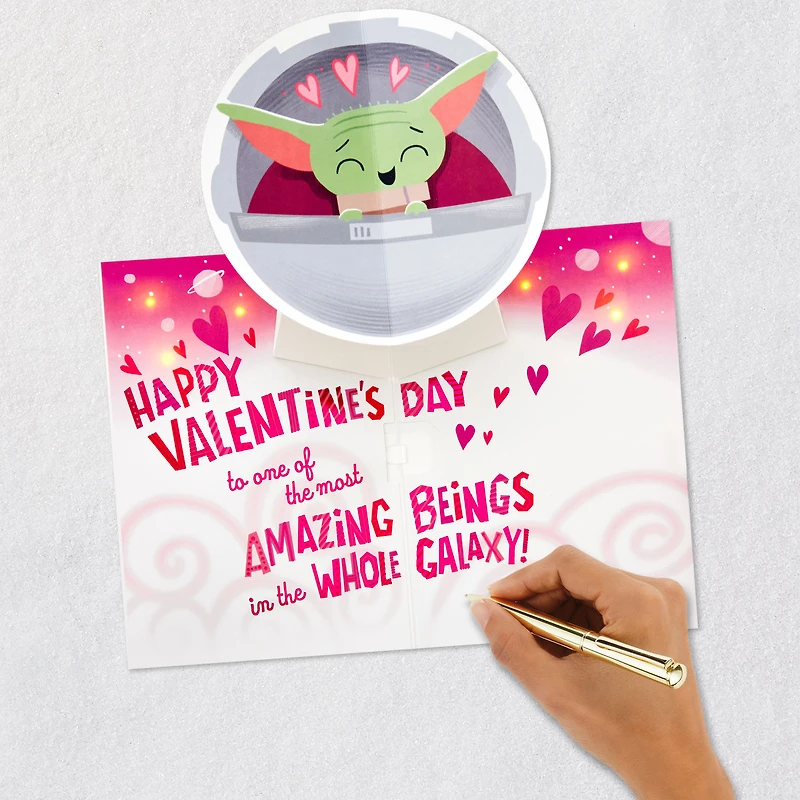 Star Wars: The Mandalorian™ Grogu™ Musical Pop-Up Valentine's Day Card With Light for only USD 9.99 | Hallmark