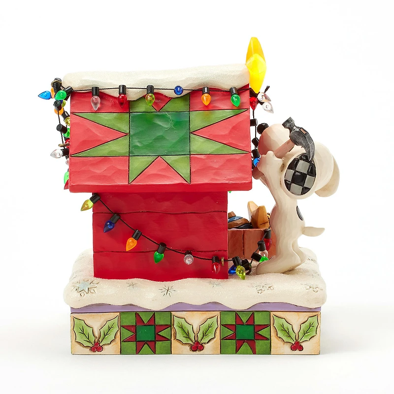 Jim Shore Peanuts Snoopy Decorating Doghouse Light-Up Figurine, 6.3" for only USD 71.99 | Hallmark