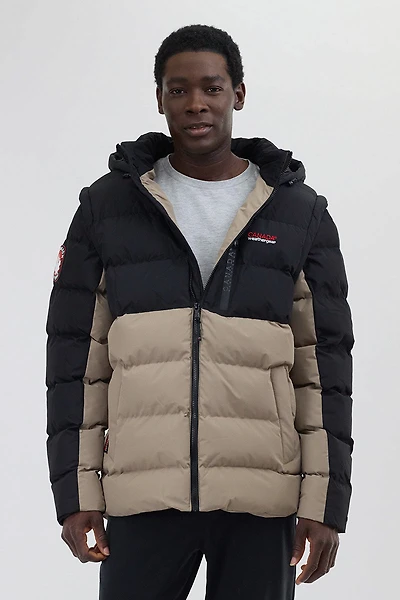 Canada Weather Gear Colour Block Zip Off Sleeve Bomber Jacket