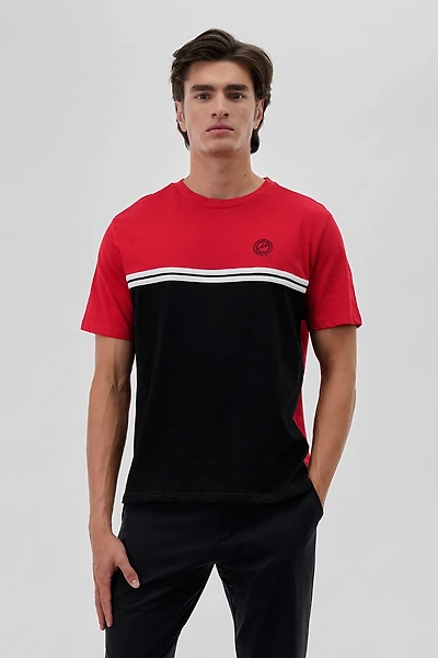 Canada Weather Gear Striped Colour Block Tee