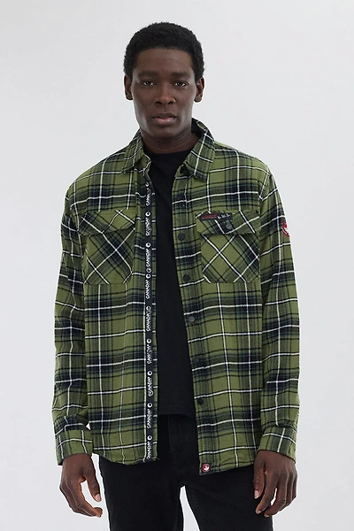Plaid Button Up Casual Shirt - Olive
