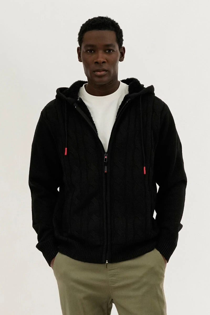 Canada Weather Gear Cable Knit Zip Up Hoodie