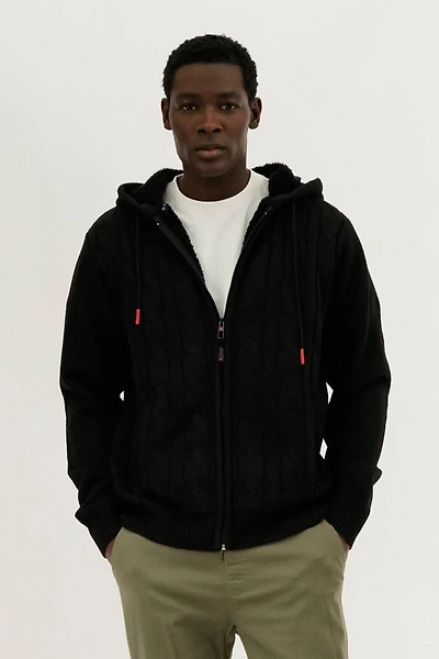 Canada Weather Gear Cable Knit Zip Up Hoodie