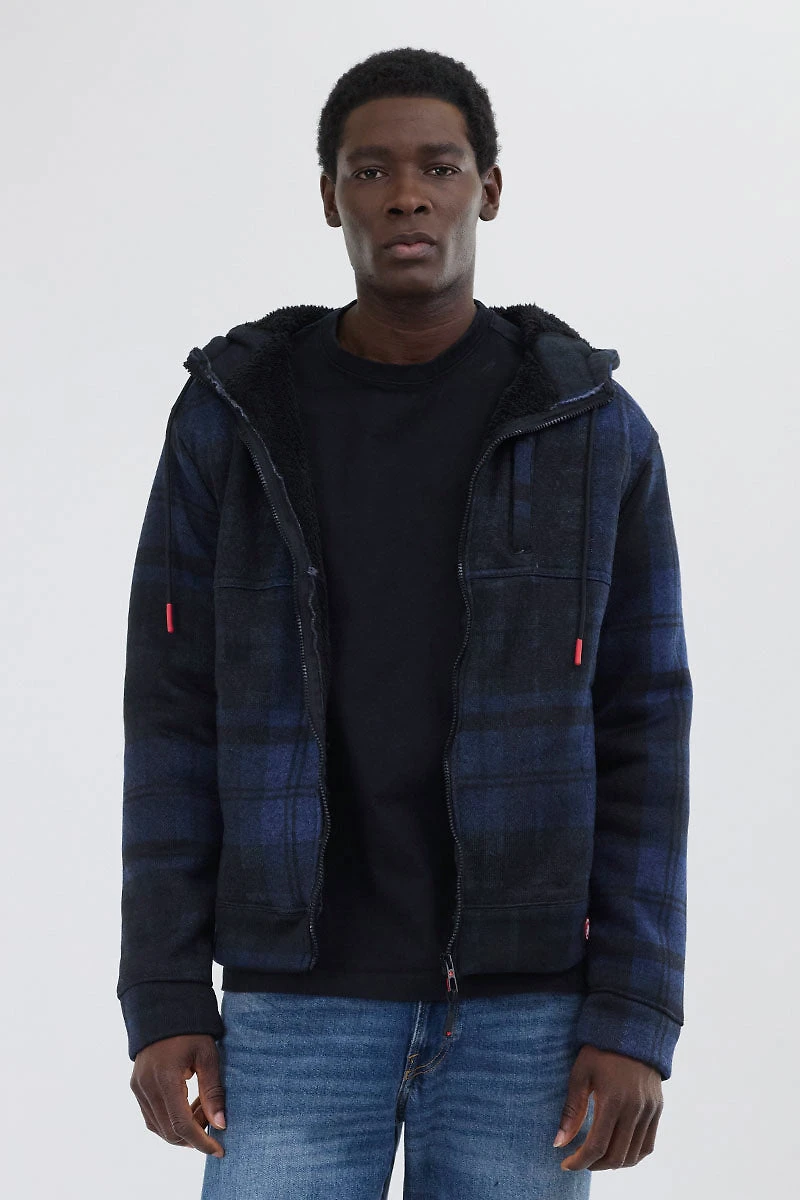 Canada Weather Gear Hooded Sherpa Lined Lightweight Jacket