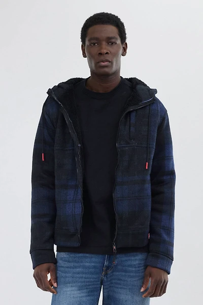 Canada Weather Gear Hooded Sherpa Lined Lightweight Jacket