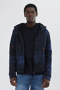 Canada Weather Gear Hooded Sherpa Lined Lightweight Jacket