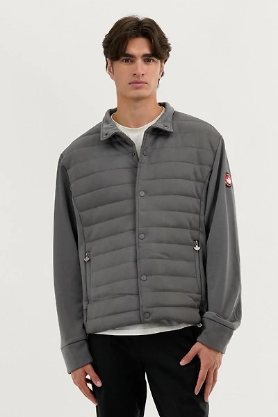 Quilted Snap Button Lightweight Jacket - Grey