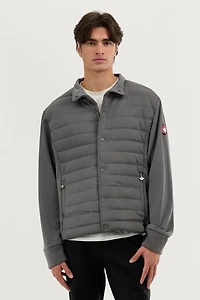 Quilted Snap Button Lightweight Jacket - Grey
