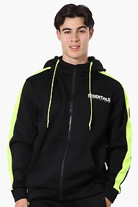 Essentials Super Triple Goose Sleeve Stripe Zip Up Hoodie - Black