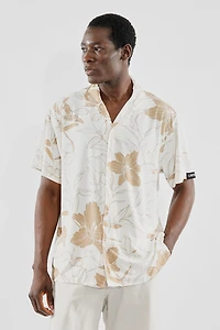 Canada Weather Gear Travel Collection Floral Button Up Casual Shirt