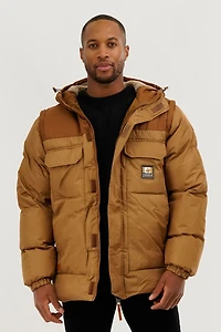 Removable Sleeve Parka Jacket - Camel