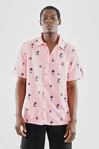 Canada Weather Gear Tropical Pattern Button Up Casual Shirt