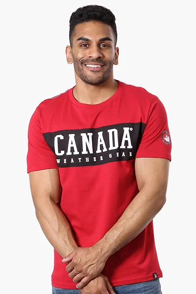 Canada Weather Gear Chest Logo Print Tee - Red