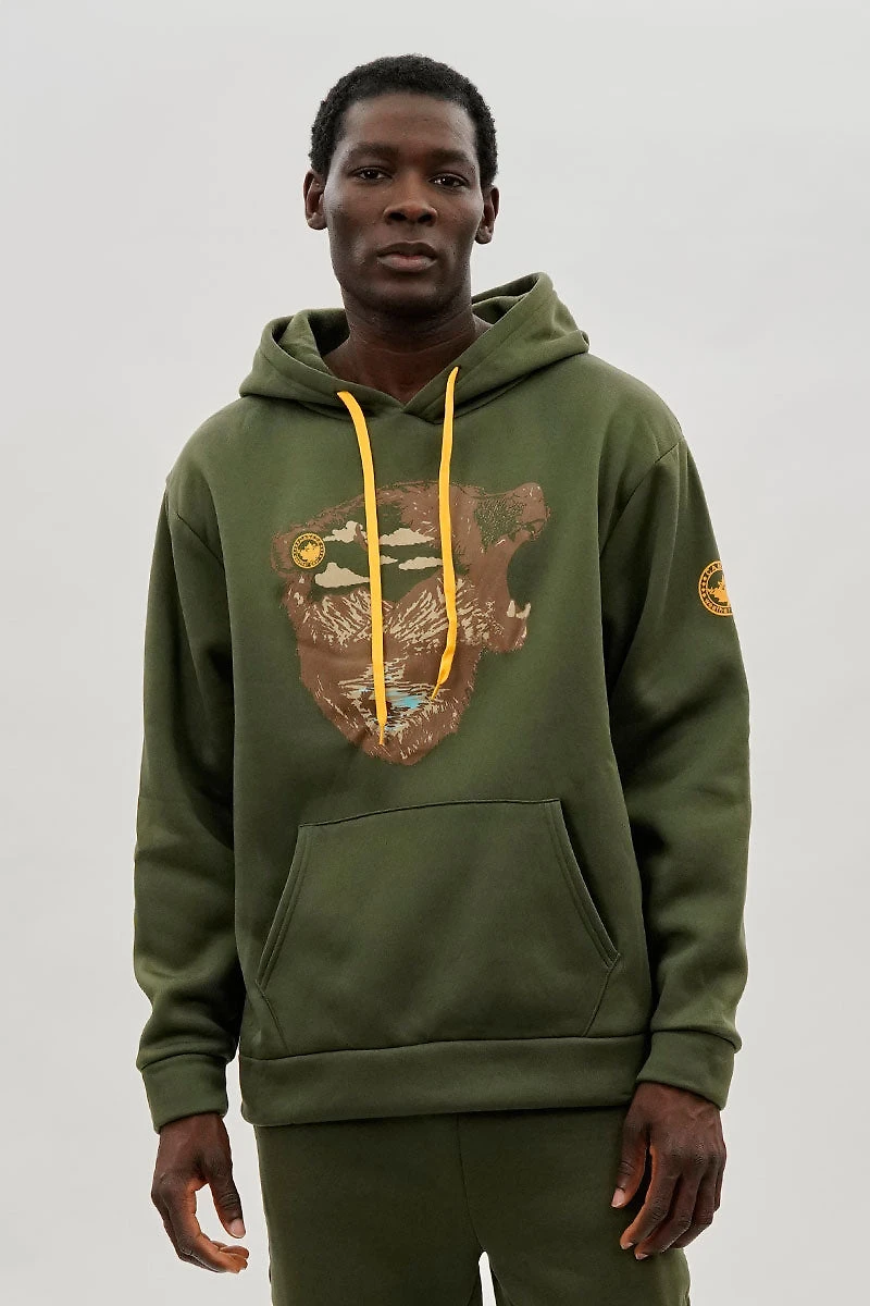 Canada Weather Gear Bear Print Hoodie - Olive
