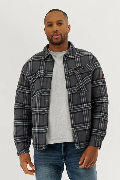 Plaid Plush Lined Lightweight Jacket