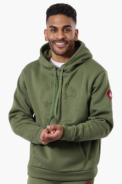 Solid Embossed Logo Hoodie - Olive