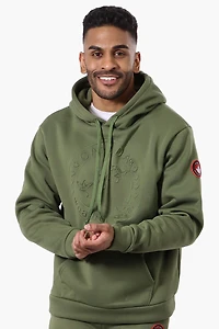 Solid Embossed Logo Hoodie - Olive