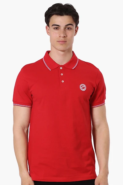 Canada Weather Gear Knit Striped Detail Polo Shirt