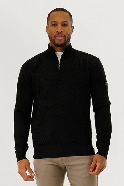Canada Weather Gear 1/4 Zip Pullover Sweater - Black