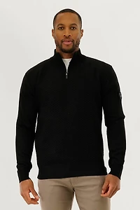 Canada Weather Gear 1/4 Zip Pullover Sweater - Black