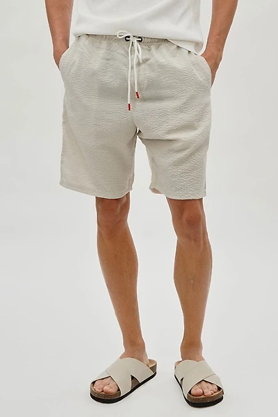 Vintage Textured Tie Waist Shorts