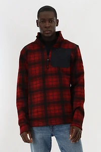 Canada Weather Gear 1/4 Zip Plaid Pullover Sweater