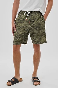 Canada Weather Gear Digi Camo Print Elastic Surf Shorts