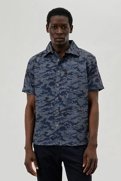 Canada Weather Gear Digi Camo Print Button Up Casual Shirt