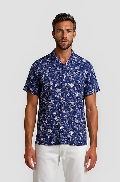 Button Up Palm Tree Shirt