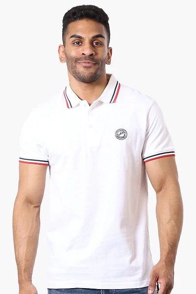 Canada Weather Gear Stripe Detail Short Sleeve Polo Shirt