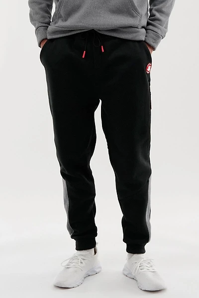 Canada Weather Gear Fleece Contrast Insert Joggers - Black