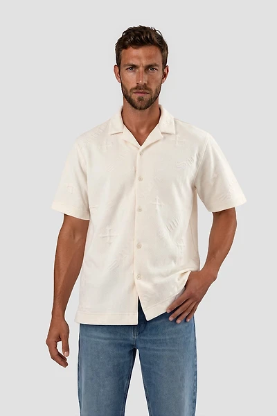 Short Sleeve Textured Casual Shirt