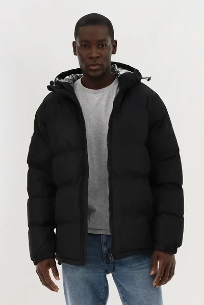 Canada Weather Gear Hooded Puffer Bomber Jacket