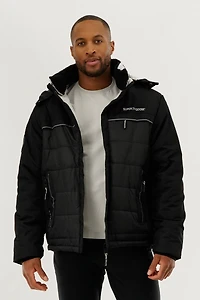 Super Triple Goose Contrast Lining Puffer Bomber Jacket