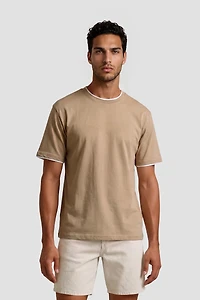 Short Sleeve Logo Tee - Taupe