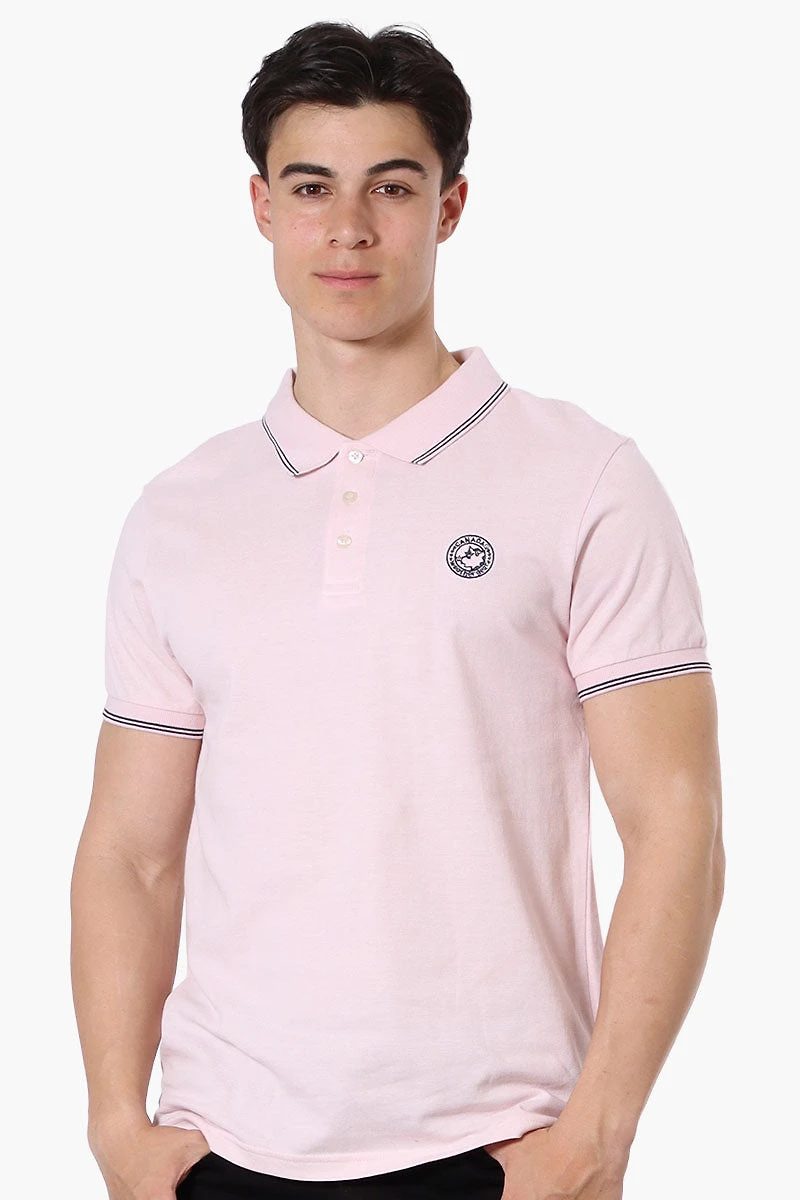 Canada Weather Gear Knit Striped Detail Polo Shirt