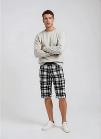 Printed Cargo Shorts - Black