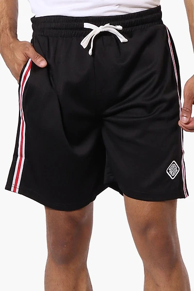 Mecca Side Stripe Mesh Shorts - Black